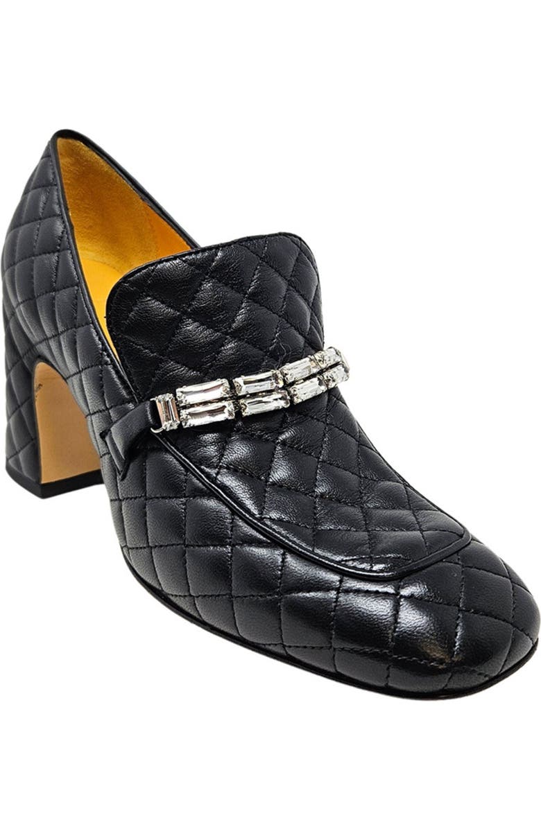 Madison Maison Heel Quilted Loafer, Alternate, color, Black
