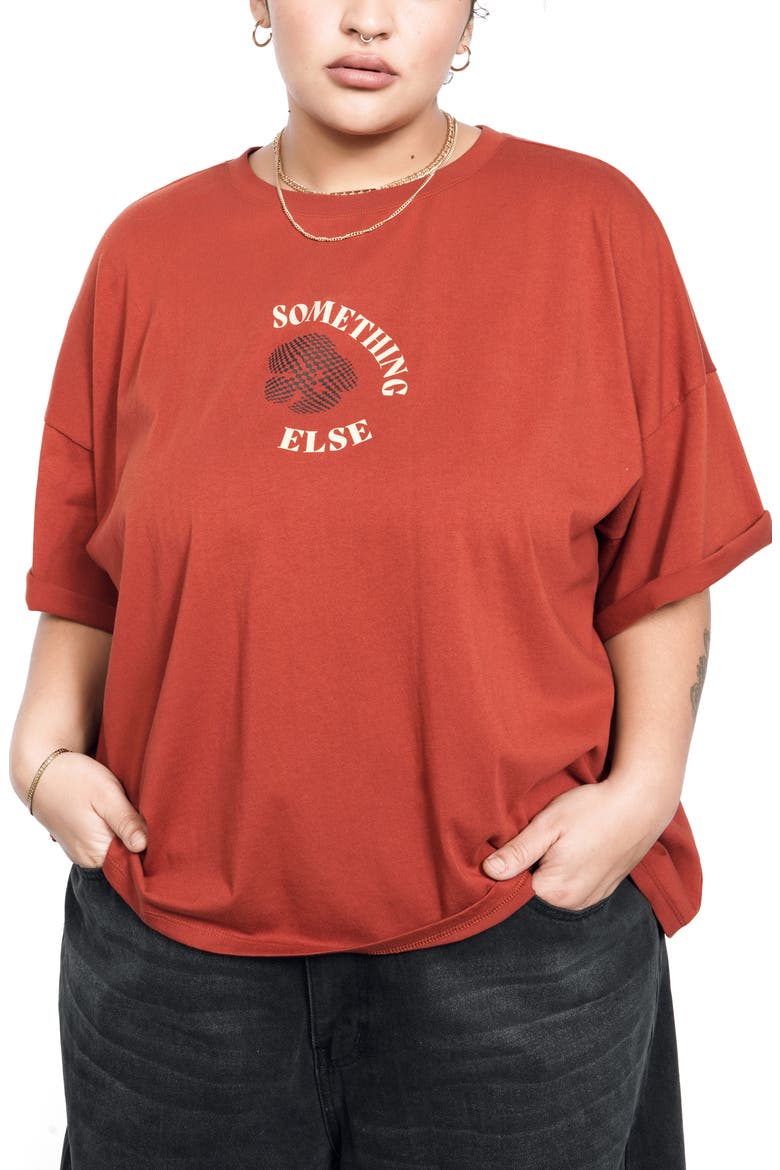 Boxy Graphic Tee (Nordstrom Exclusive), Alternate, color, RUST SOMETHING ELSE