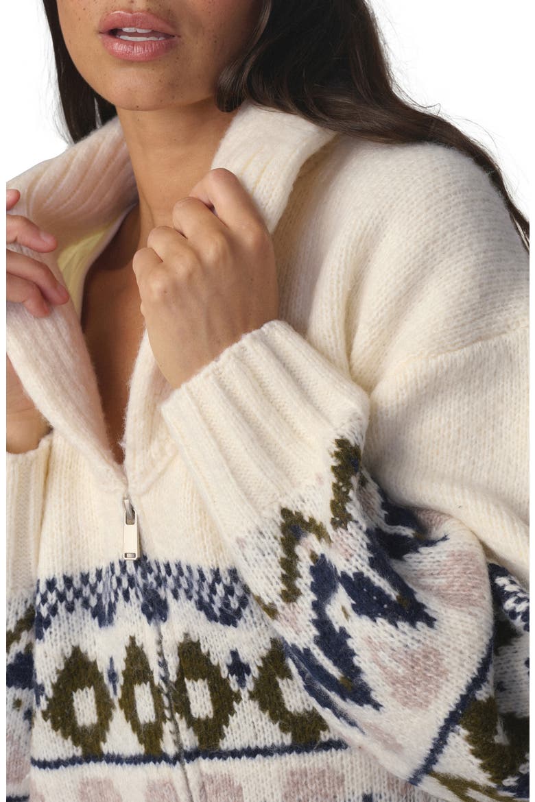 The Inga Fair Isle Cardigan, Alternate, color, ECRU MUTI FAIR ISL