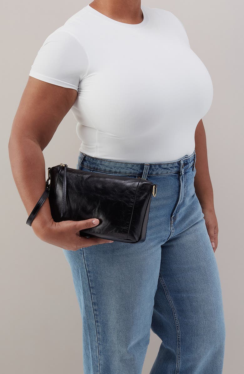 HOBO Darcy Carryall Leather Crossbody Bag, Alternate, color, Black