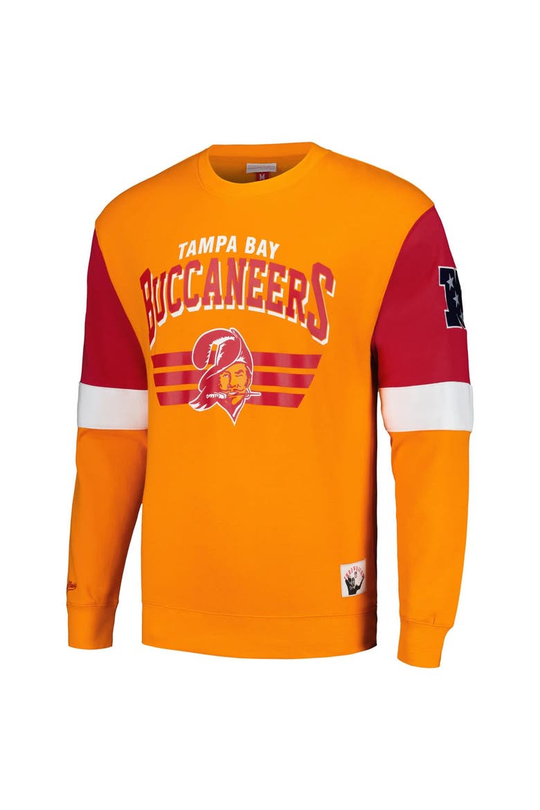 Men's Mitchell & Ness Orange Tampa Bay Buccaneers Gridiron Classics Allover 3.0 Pullover Sweatshirt, Alternate, color, Orange