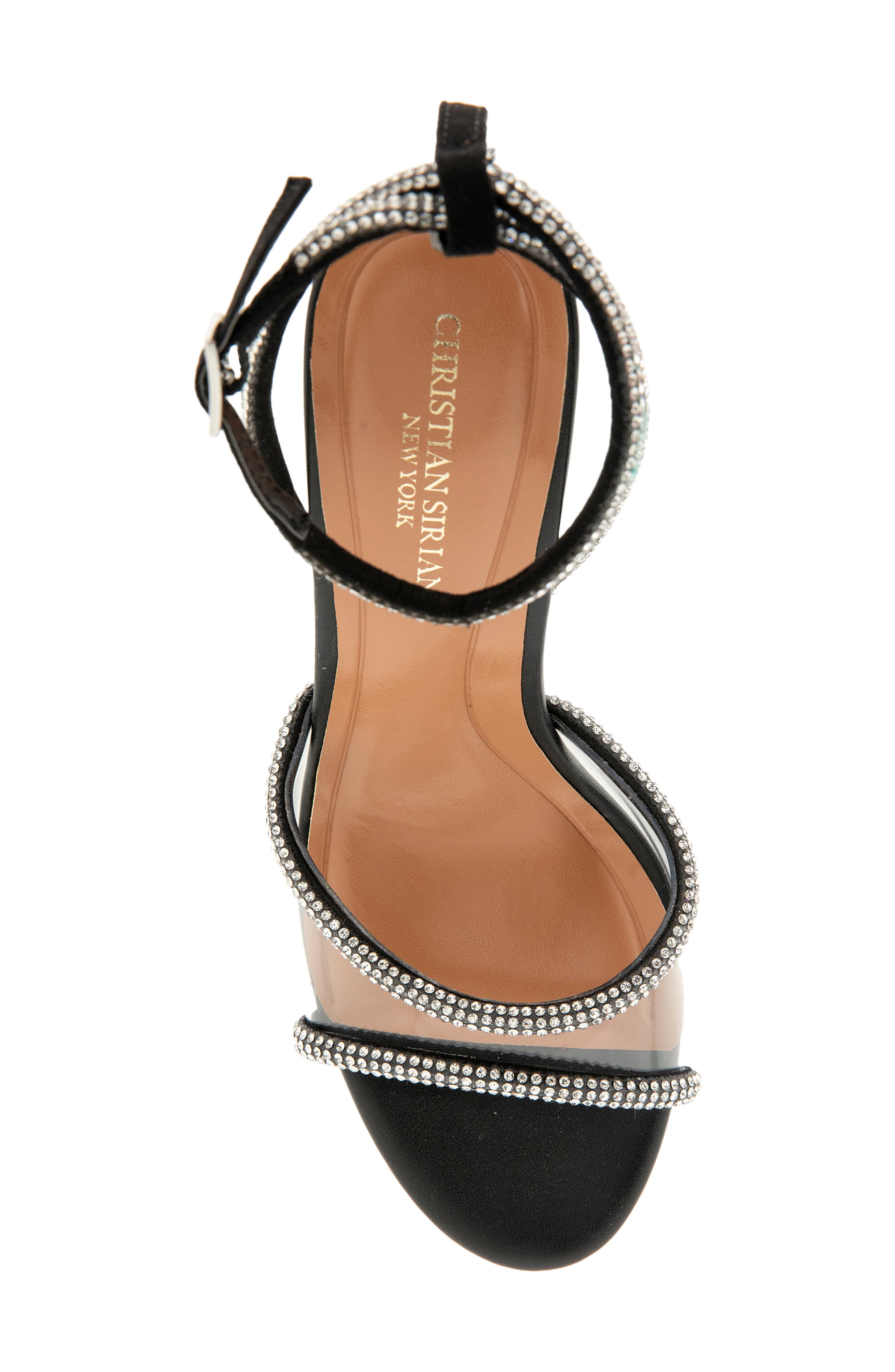 Christian Siriano Nicola Ankle Strap Platform Sandal, Alternate, color, Clear/ Black