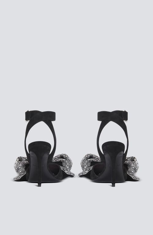 BALMAIN BALMAIN SUEDE RUBY HEELS WITH RHINESTONE BOWS
