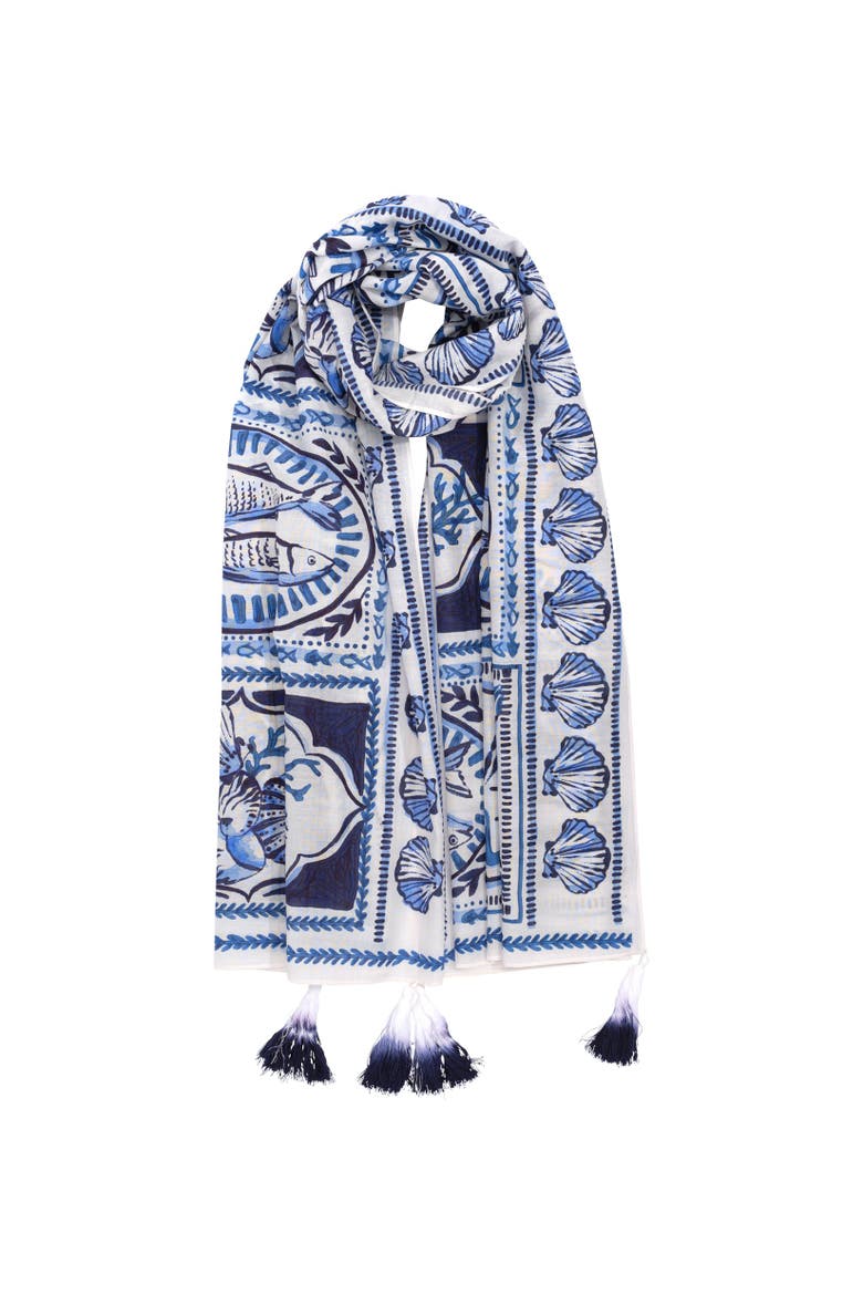 Montauk Tile Sarong, Alternate, color, Ultramarine