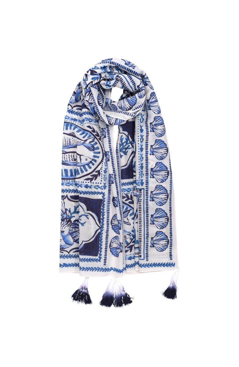 Echo Montauk Tile Sarong, Alternate, color, Ultramarine