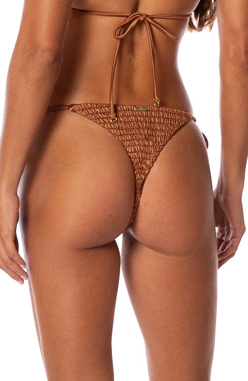 Maaji Golden San Sunflash Reversible Bikini Bottoms In Brown