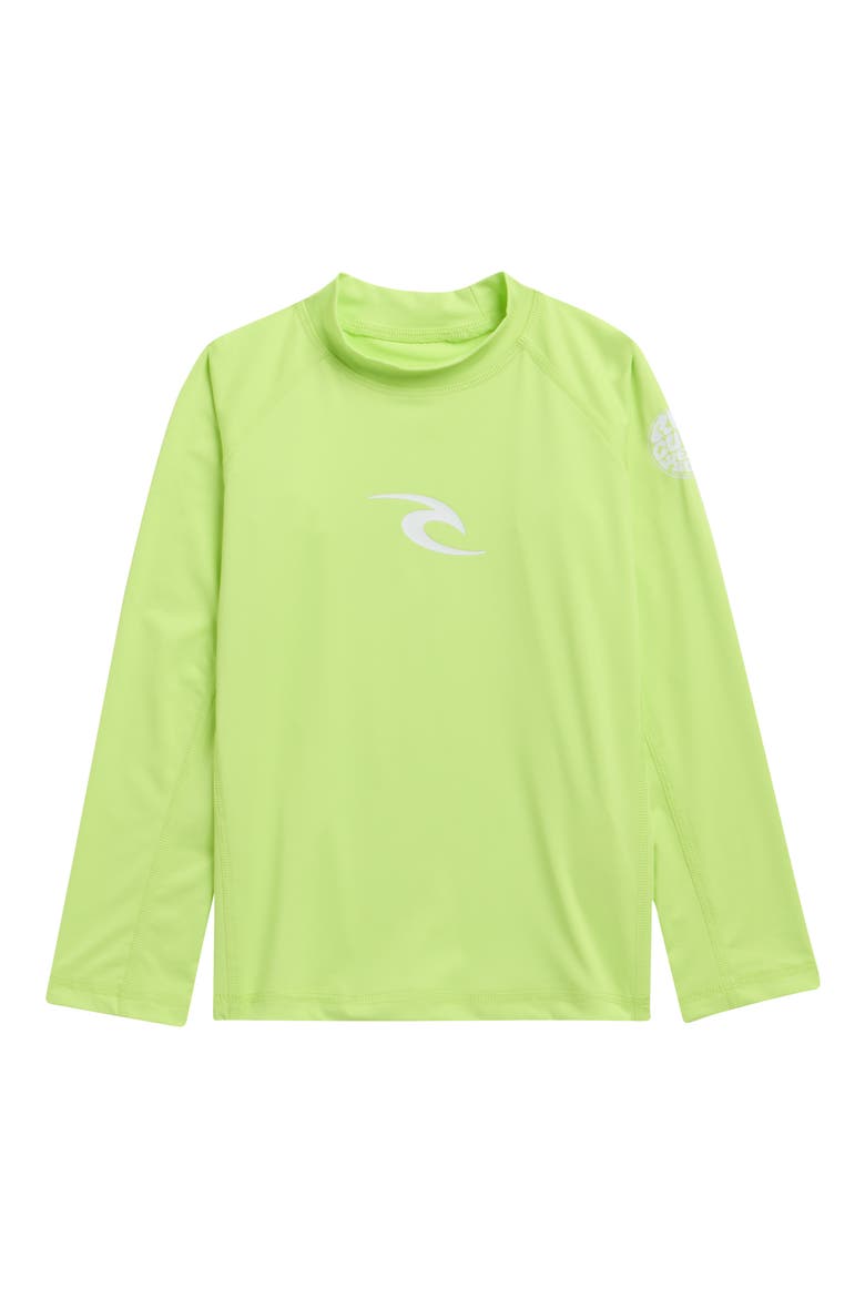 Kids' Waves Long Sleeve Rashguard, Main, color, LIME