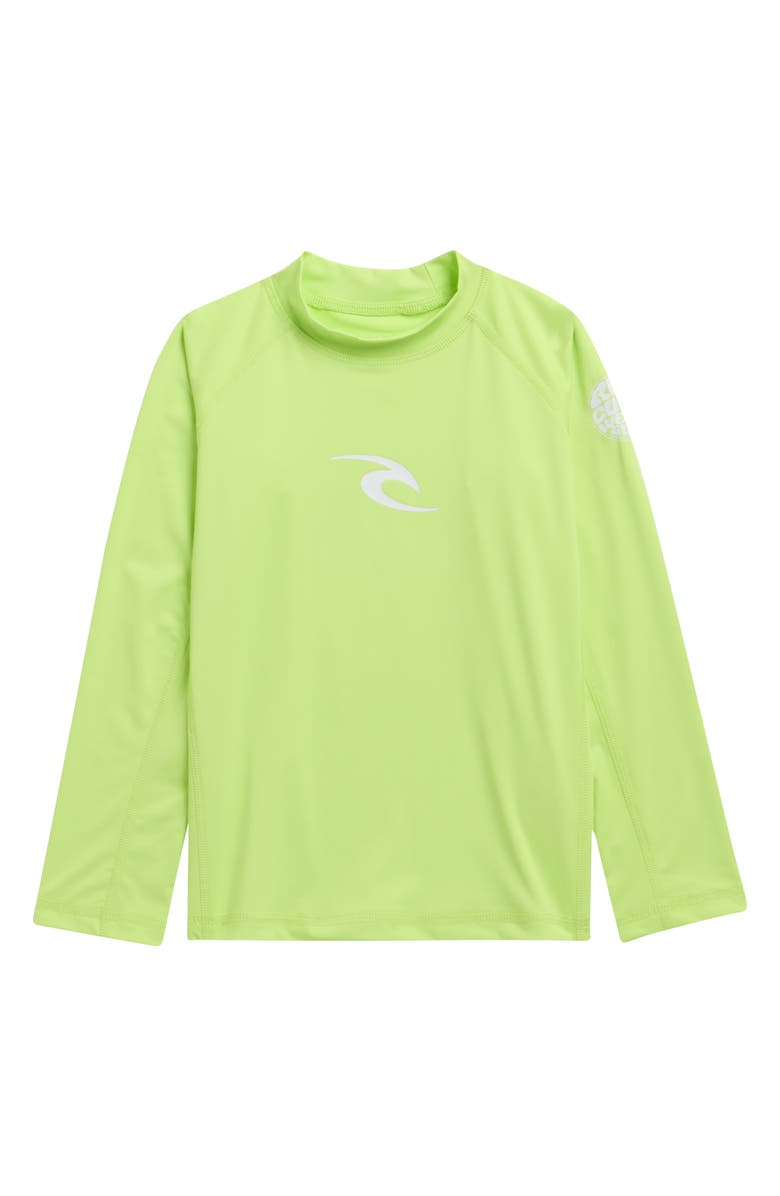 Rip Curl Kids' Waves Long Sleeve Rashguard, Main, color, Lime