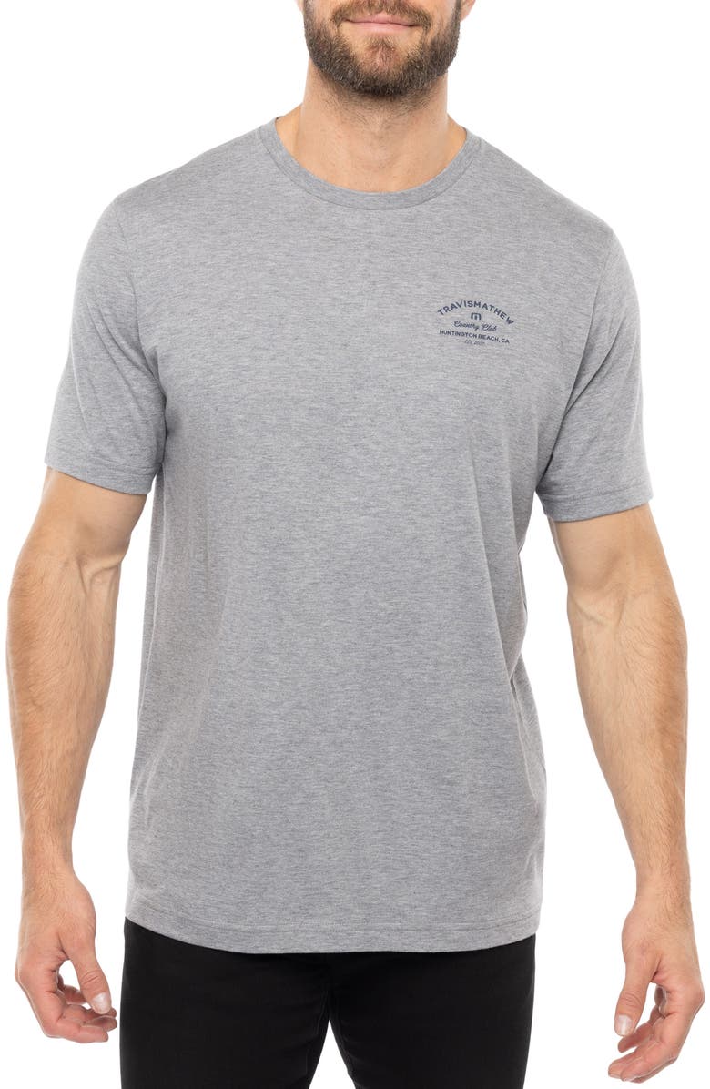TravisMathew Seeing Double Cotton Graphic T-Shirt, Main, color, Heather Grey