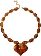 MacRae & Co. Amber Love Heart Pendant Necklace