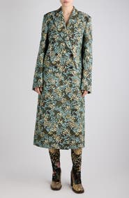Dries Van Noten Rarrysta Floral Motif Double Breasted Coat