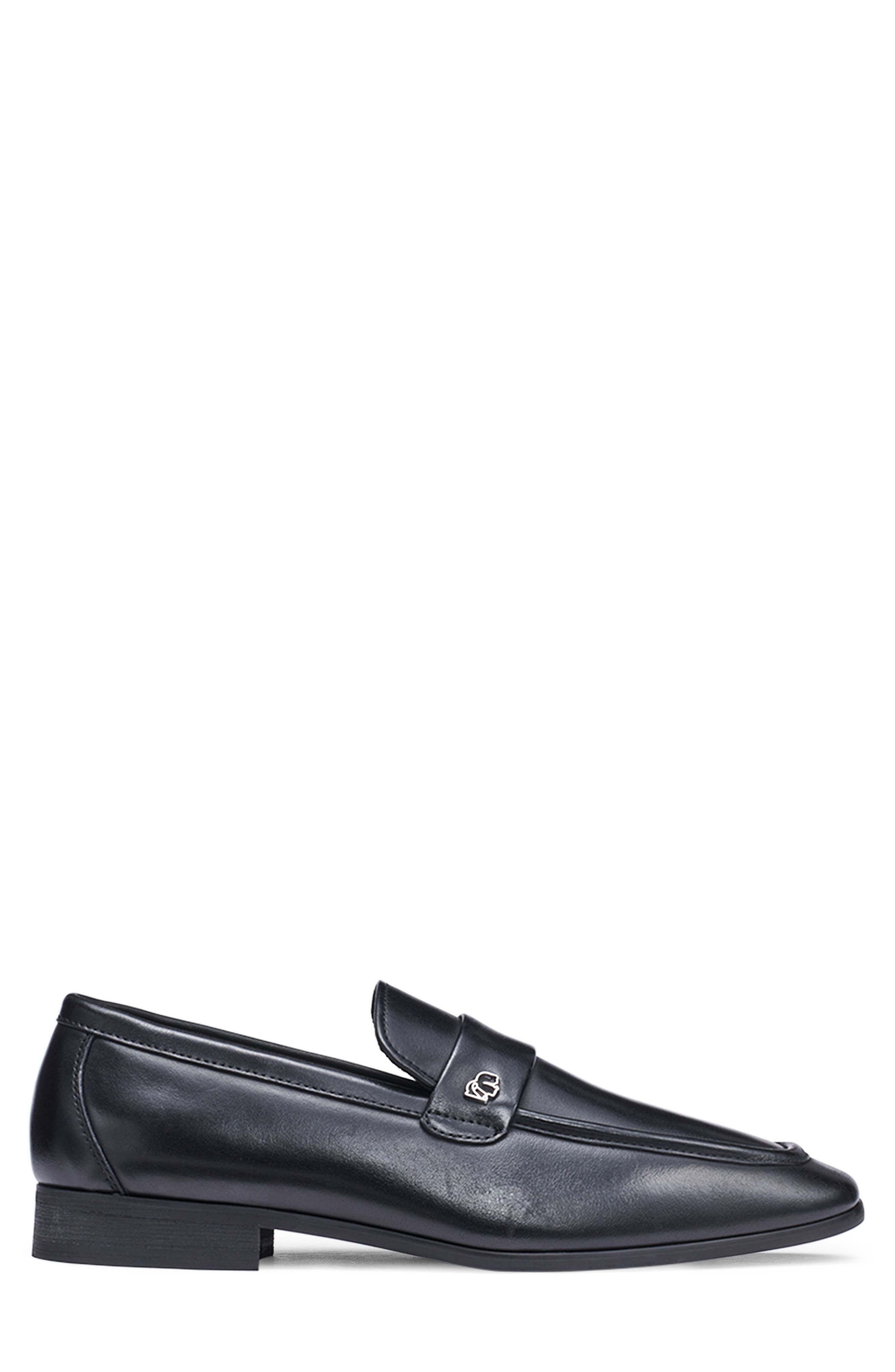 KARL LAGERFELD PARIS Leather Loafer, Alternate, color, Black