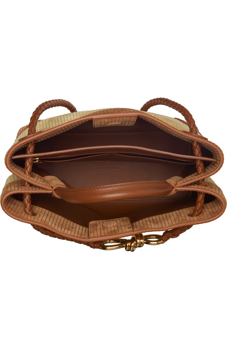 Bottega Veneta Small Andiamo Corduroy & Suede Top Handle Bag, Alternate, color, 9310 Butter/ Amber-Mb