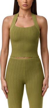 Naked Wardrobe Crop Knit Halter Top
