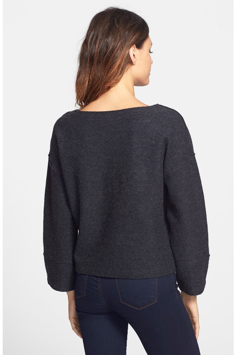 Lightweight Boiled Merino Wool Crop Top, Alternate, color, CHARCOAL