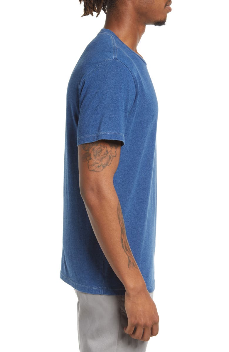 HIROSHI KATO The Stamp Dark Indigo Crewneck T-Shirt, Alternate, color, Dark Indigo