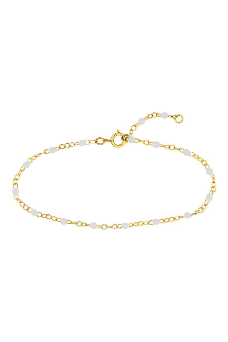 Enamel Chain Bracelet, Main, color, WHITE