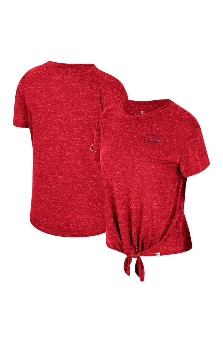 COLOSSEUM Women's Colosseum Cardinal Arkansas Razorbacks Finalists Tie-Front T-Shirt, Main, color,