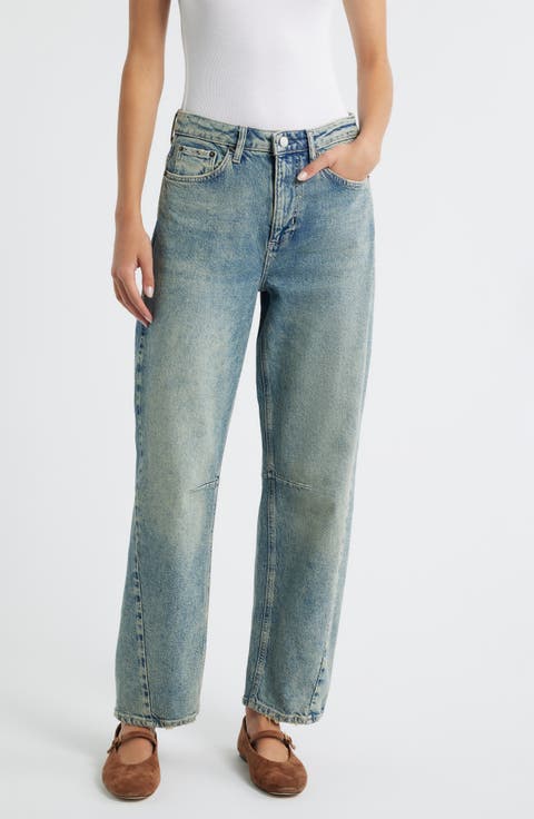 Samo High Waist Straight Leg Jeans (Desert Sky)