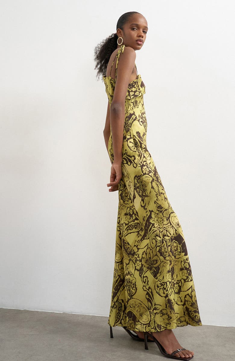 Topshop Paisley Satin Maxi Dress, Alternate, color,