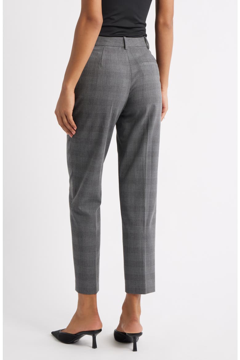 The Icon Plaid Cigarette Pants, Alternate, color, GREY GLEN PLAID