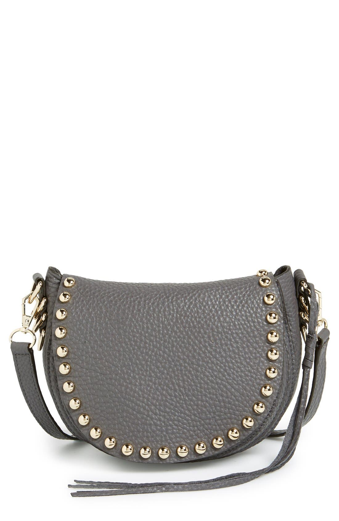 Unlined Saddle Bag, Main, color, NEW GREY/ LIGHT GOLD HRDWR