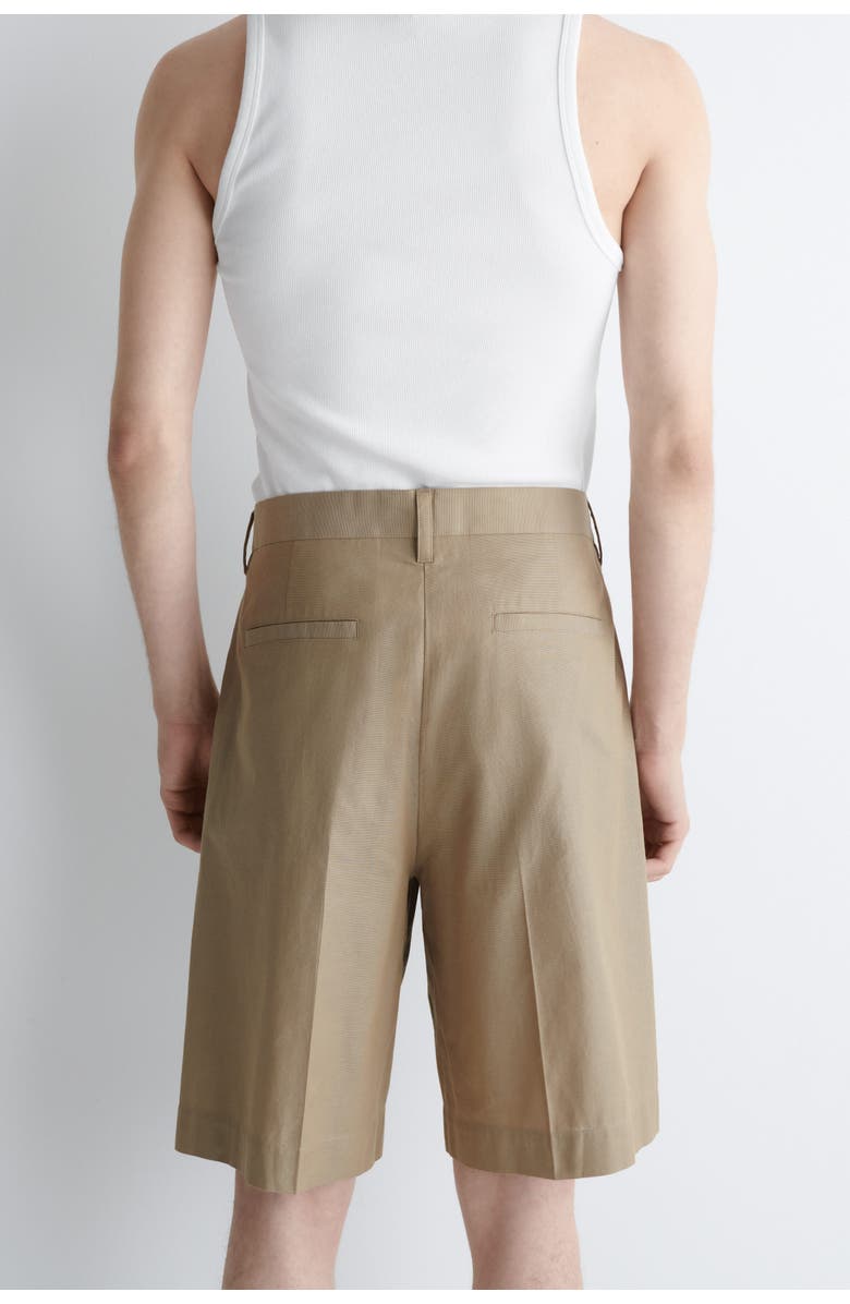COS Tailored Textured-cotton Shorts, Alternate, color, Beige