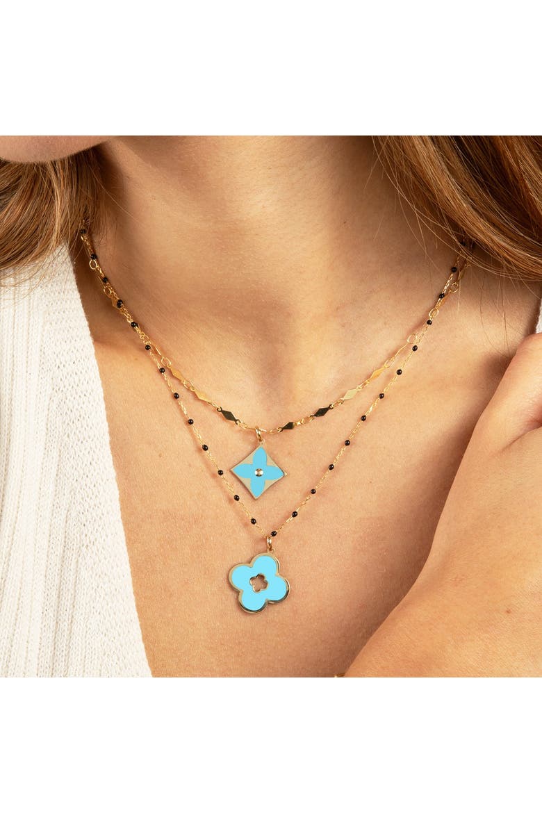 Turquoise Clover Cut Out Charm, Alternate, color, Turquoise