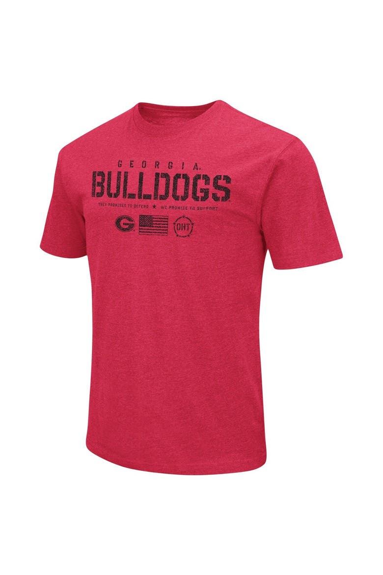 Men's Colosseum Heather Red Georgia Bulldogs OHT Military Appreciation Flag 2.0 T-Shirt, Alternate, color, Heather Red