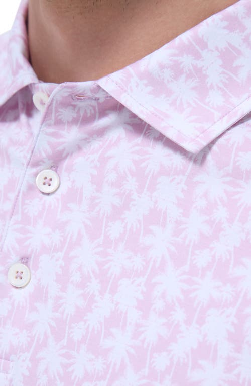 Bugatchi Victor Ooohcotton® Palm Tree Print Polo In Pink