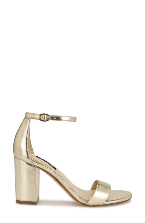 Nine West Pruce 3 Sandals Womens Us 6.5 Platino Faux Leather Ankle Strap Zpo1248 In Gold