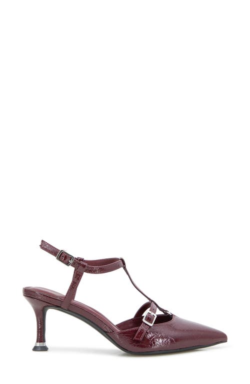 Kenneth Cole Urka Crinkle Patent Slingback Heel In Burgundy