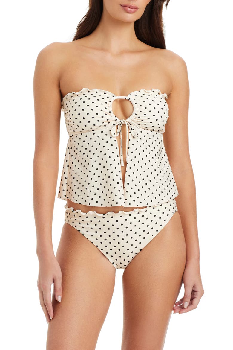 Merrow Polka Dot Hipster Bikini Bottoms, Alternate, color, WHITE SAND