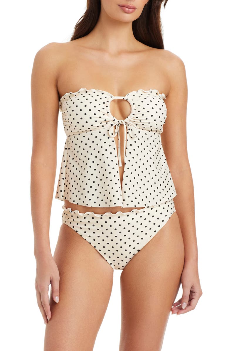 Sanctuary Merrow Polka Dot Bandeau Tankini Top, Alternate, color, 