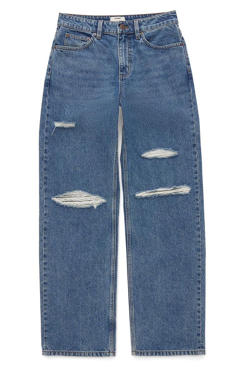 '91 Ripped Straight Leg Jeans, Alternate, color, HARBOUR BLUE RIP