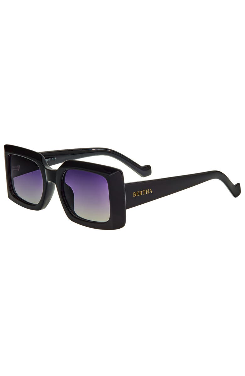 BERTHA Miranda Polarized Sunglasses, Main, color, Black/Black