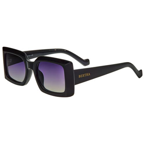 Bertha Miranda Polarized Sunglasses In Black/black