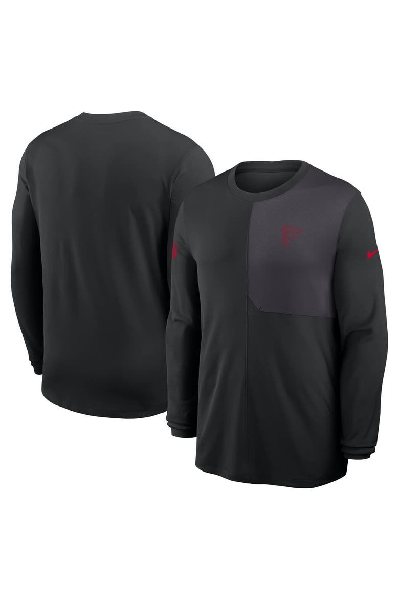 Men's Nike Black Atlanta Falcons Sideline Coach UV Dri-FIT Long Sleeve Shirt, Main, color, Black