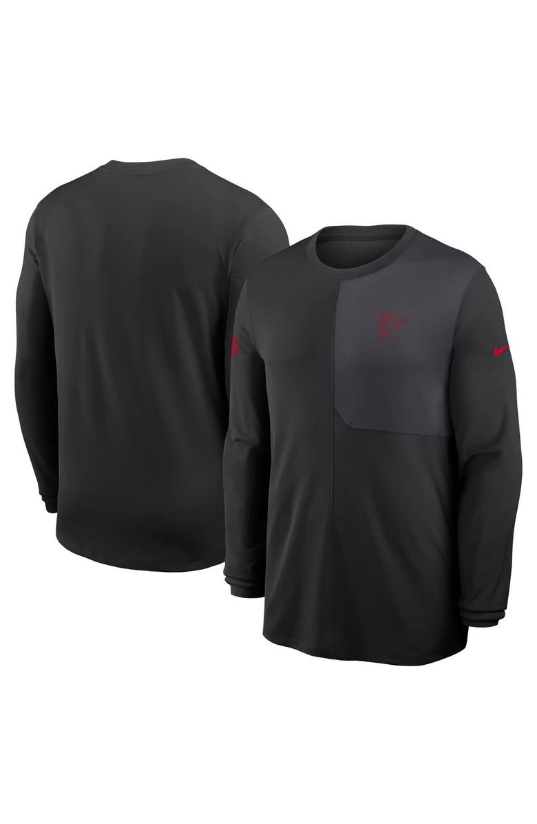 Nike Men's Nike Black Atlanta Falcons Sideline Coach UV Dri-FIT Long Sleeve Shirt, Main, color, Black