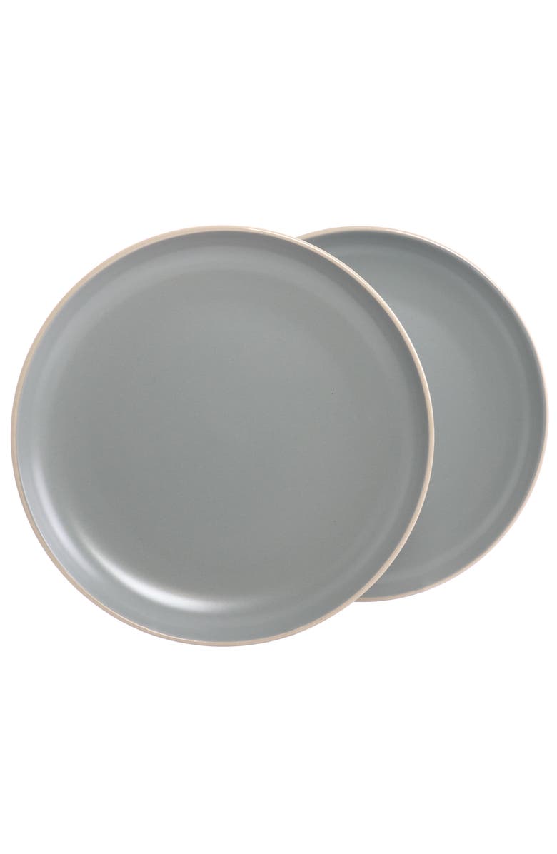 Gibson Home Rockaway 2 Piece 10.5 Inch Round Stoneware Dinner Plate Set, Alternate, color, Grey