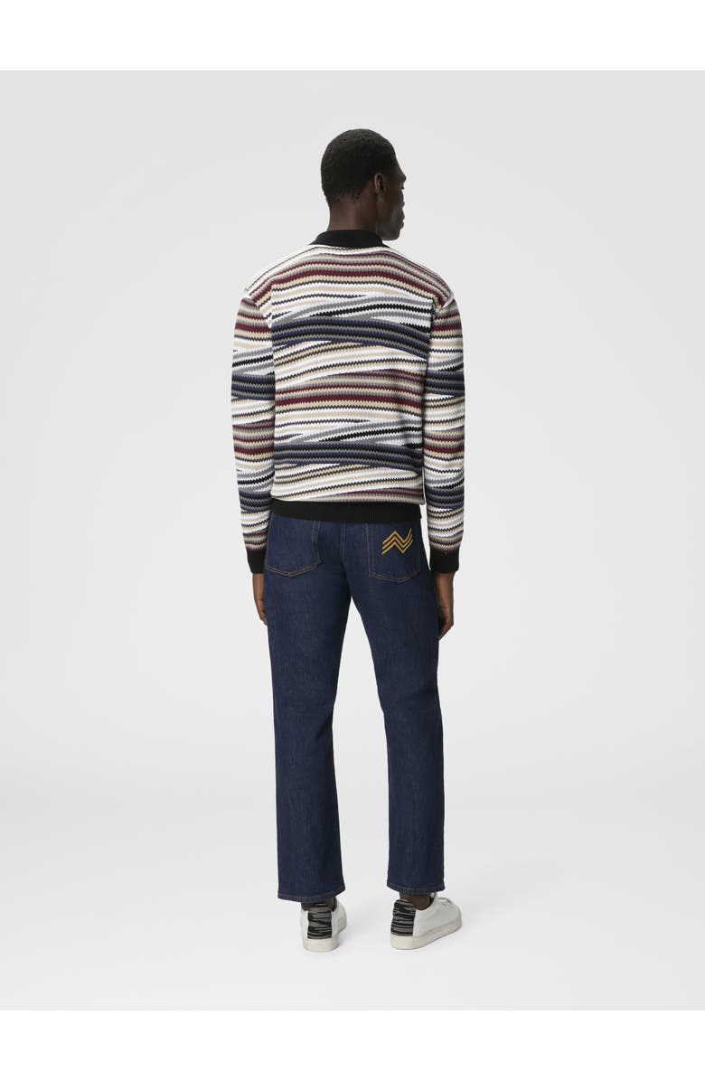 Missoni Long Sleeve Polo With Zip And Striped Zigzag Pattern, Alternate, color, Multicoloured