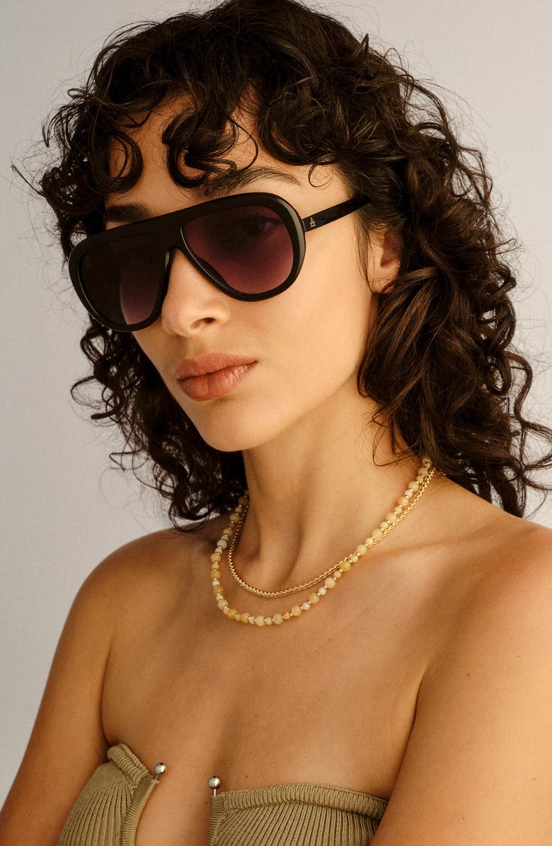 AIRE Cadent 54mm Aviator Sunglasses, Alternate, color, Black / Tan Tin