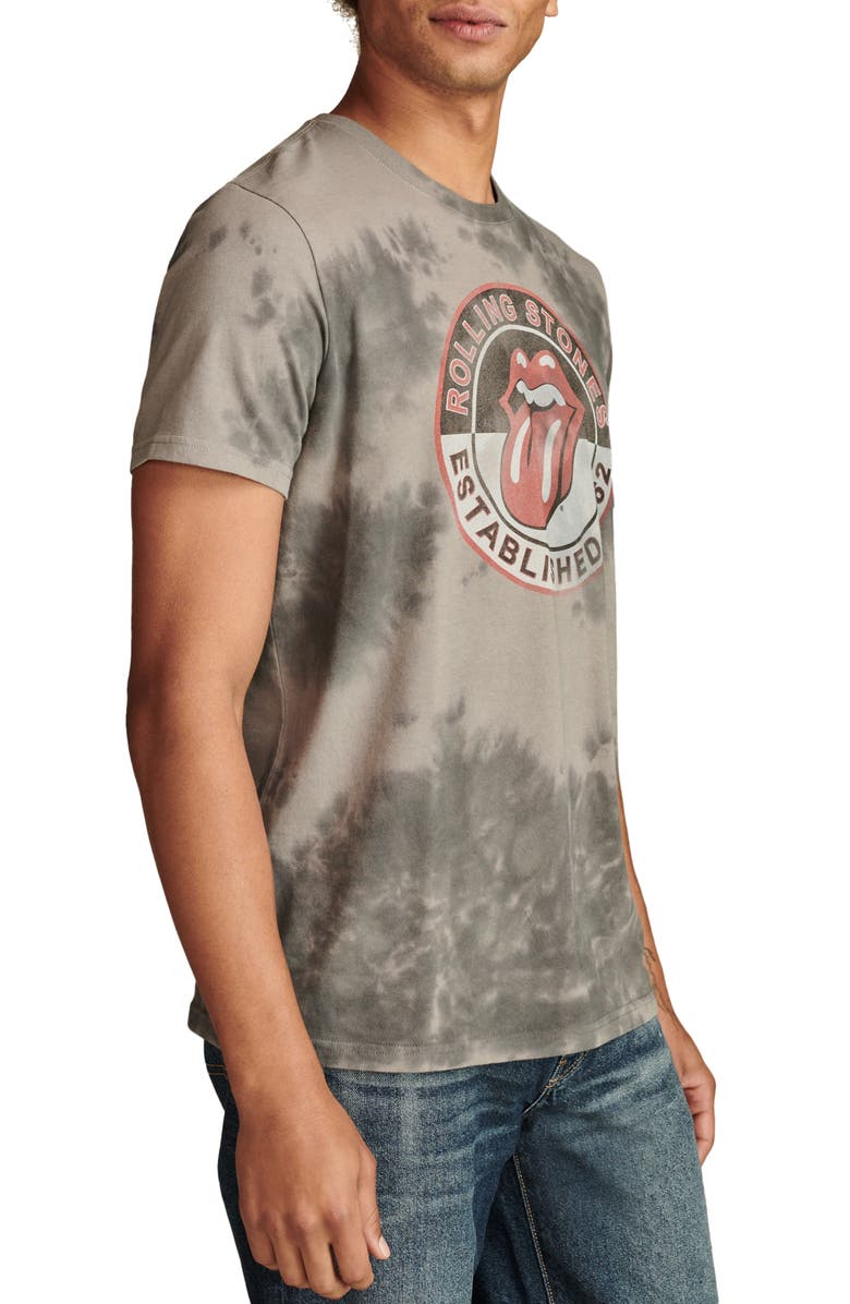 Lucky Brand Rolling Stones Tie Dye Cotton Graphic T-Shirt, Alternate, color,
