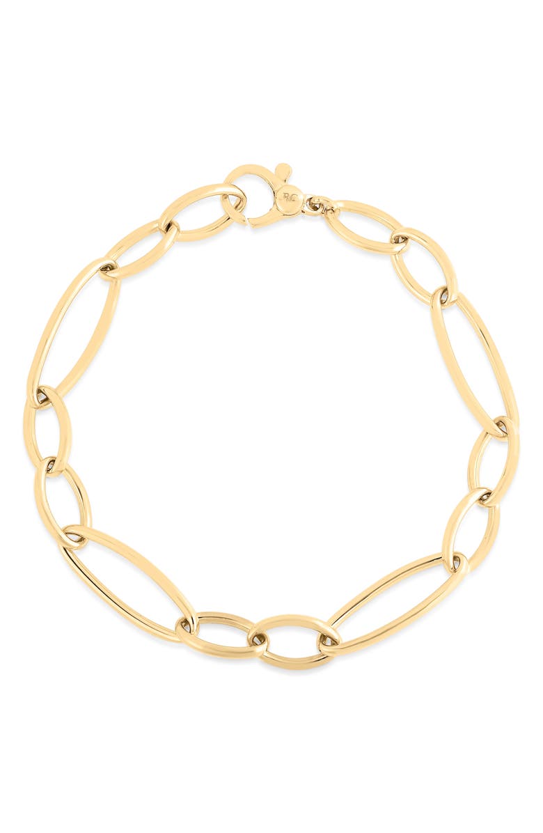Roberto Coin Alternating Link Bracelet, Main, color,