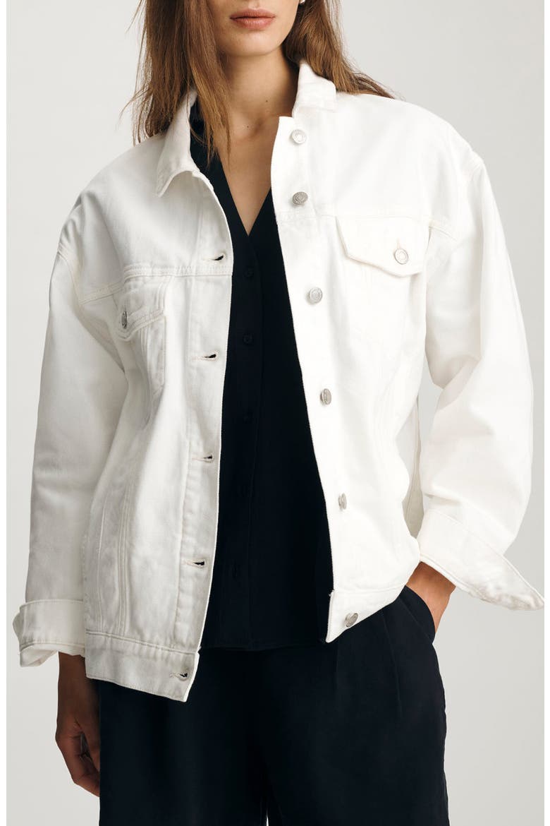 Luna Denim Jacket, Main, color, OFF WHITE DENIM
