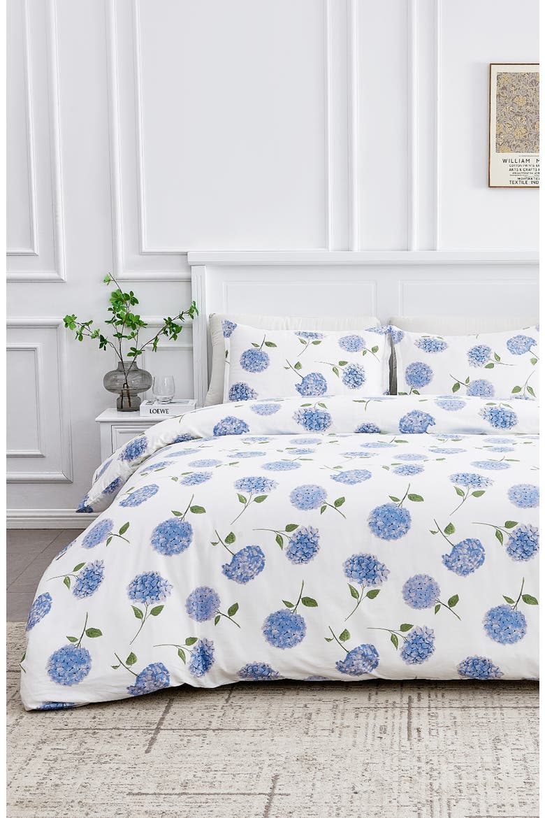 Hydrangea 400 Thread Count Cotton Duvet Set, Alternate, color, BLUE