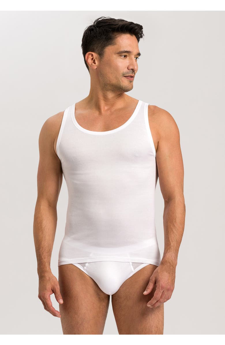 Hanro Cotton Pure Tank Top, Alternate, color, White