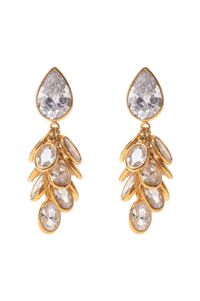 Petite Vermeil Crystal Drops, Main, color, Gold
