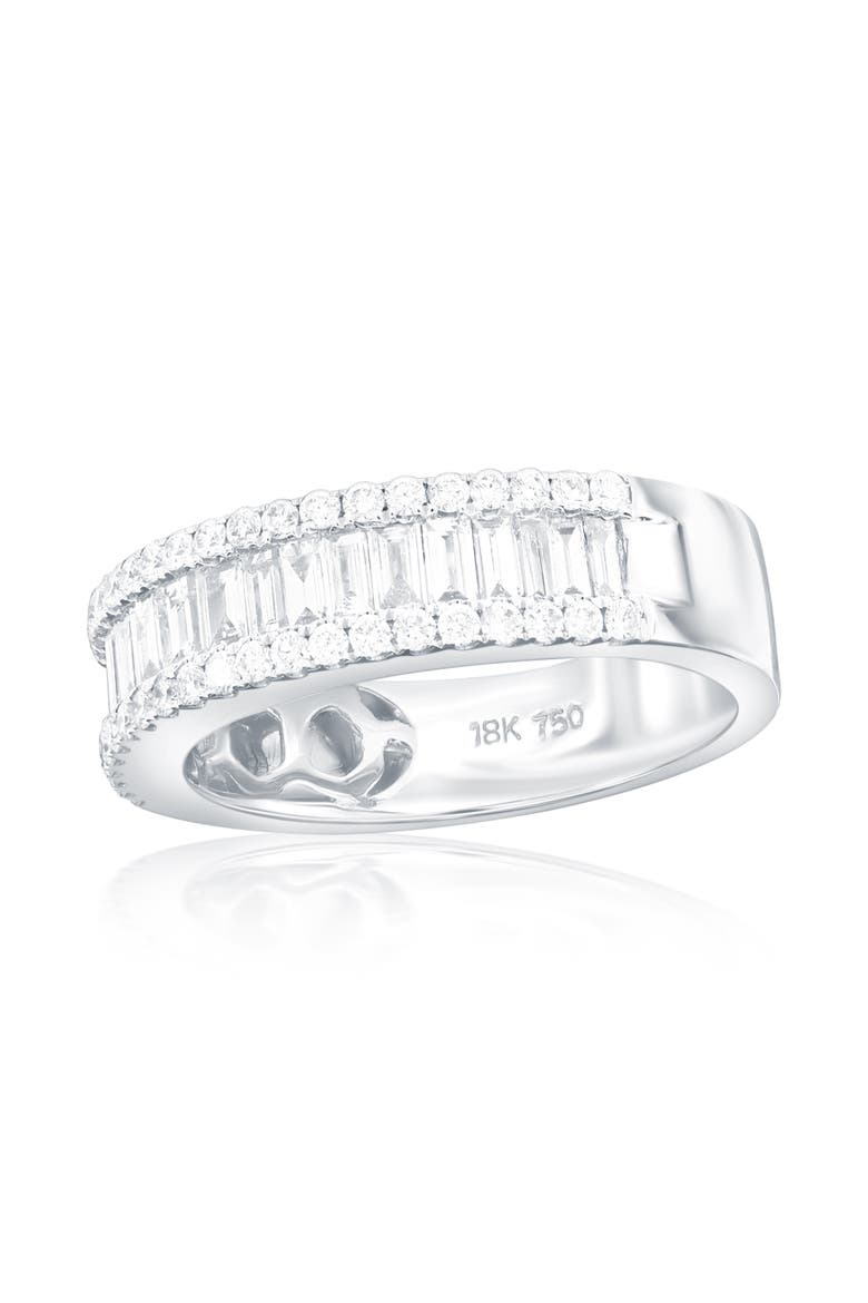 18K White Gold Channel Set Diamond Half-Band Ring, Main, color, White Gold