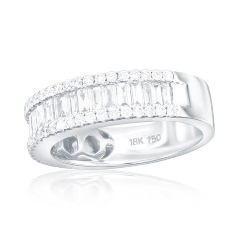 18K White Gold Channel Set Diamond Half-Band Ring